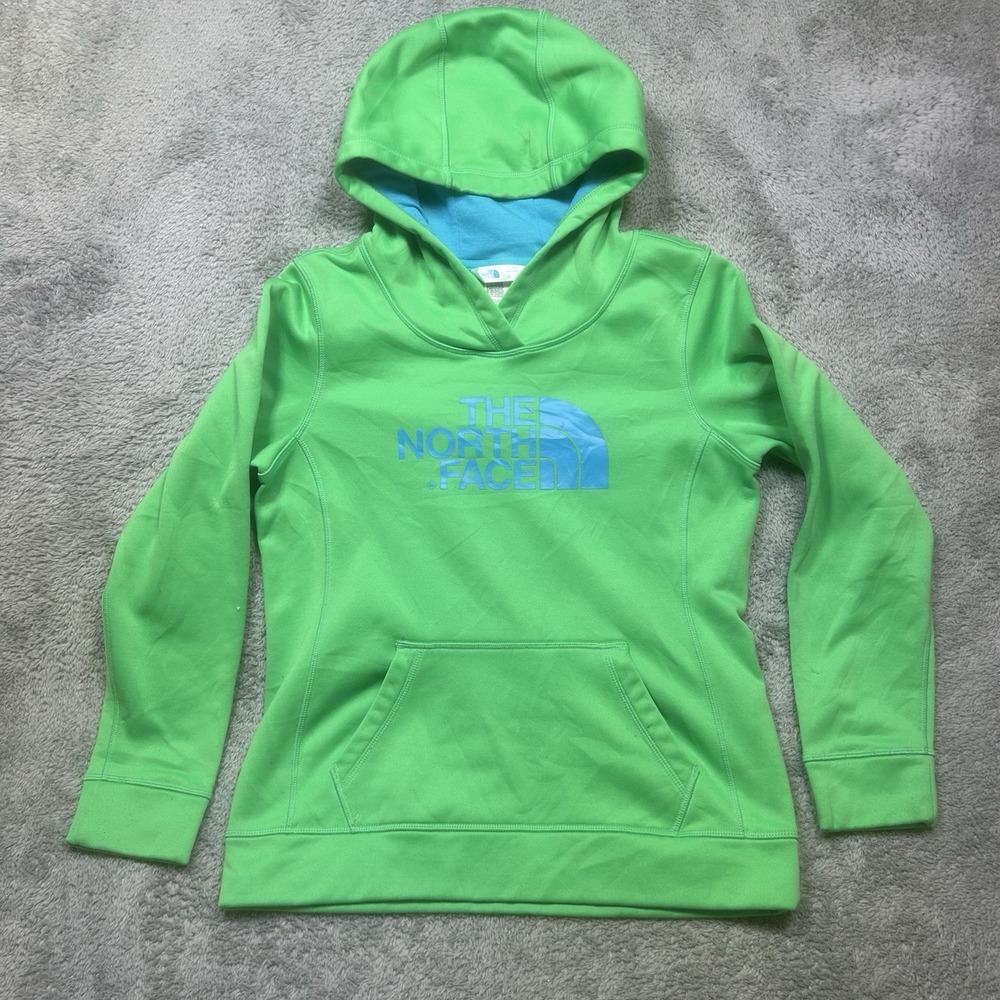 The North Face Hoodie Women's M Green Blue Fave-our-ite Pullover Outdoor Pocket